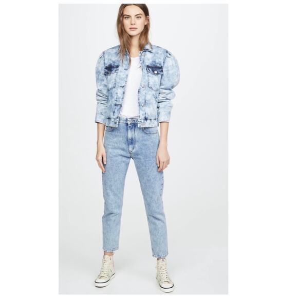 Isabel Marant Iolinea Jean Jacket Size 42 (US 10) Acid Wash 90s Aesthetic - Picture 1 of 12